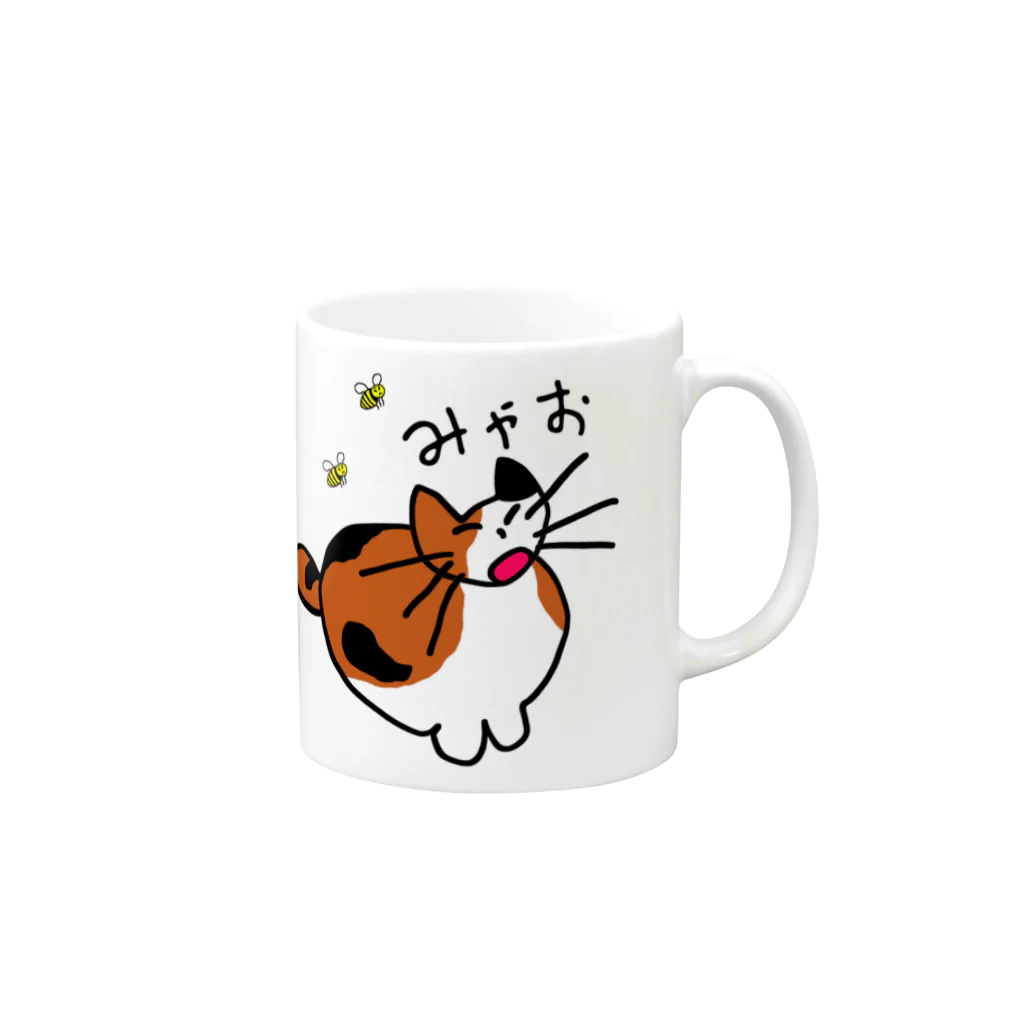 KILL　TIMEのはちみつねこ Mug :right side of the handle