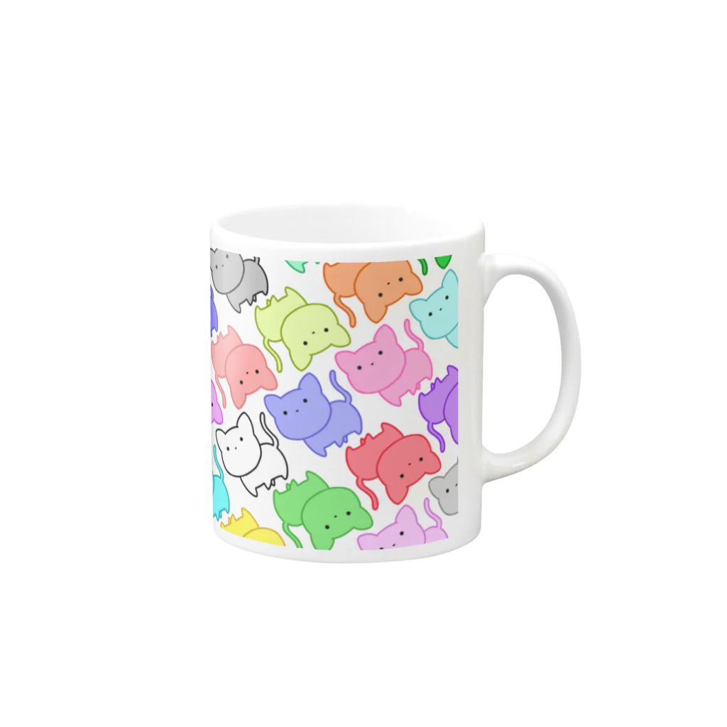 aKiraのcolorfulcat Mug :right side of the handle