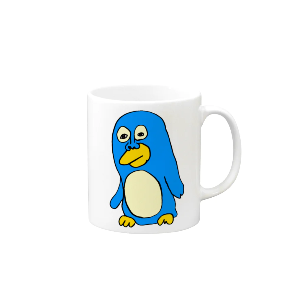 右手リアンうめもと公式のペンギンの三好さん Mug :right side of the handle