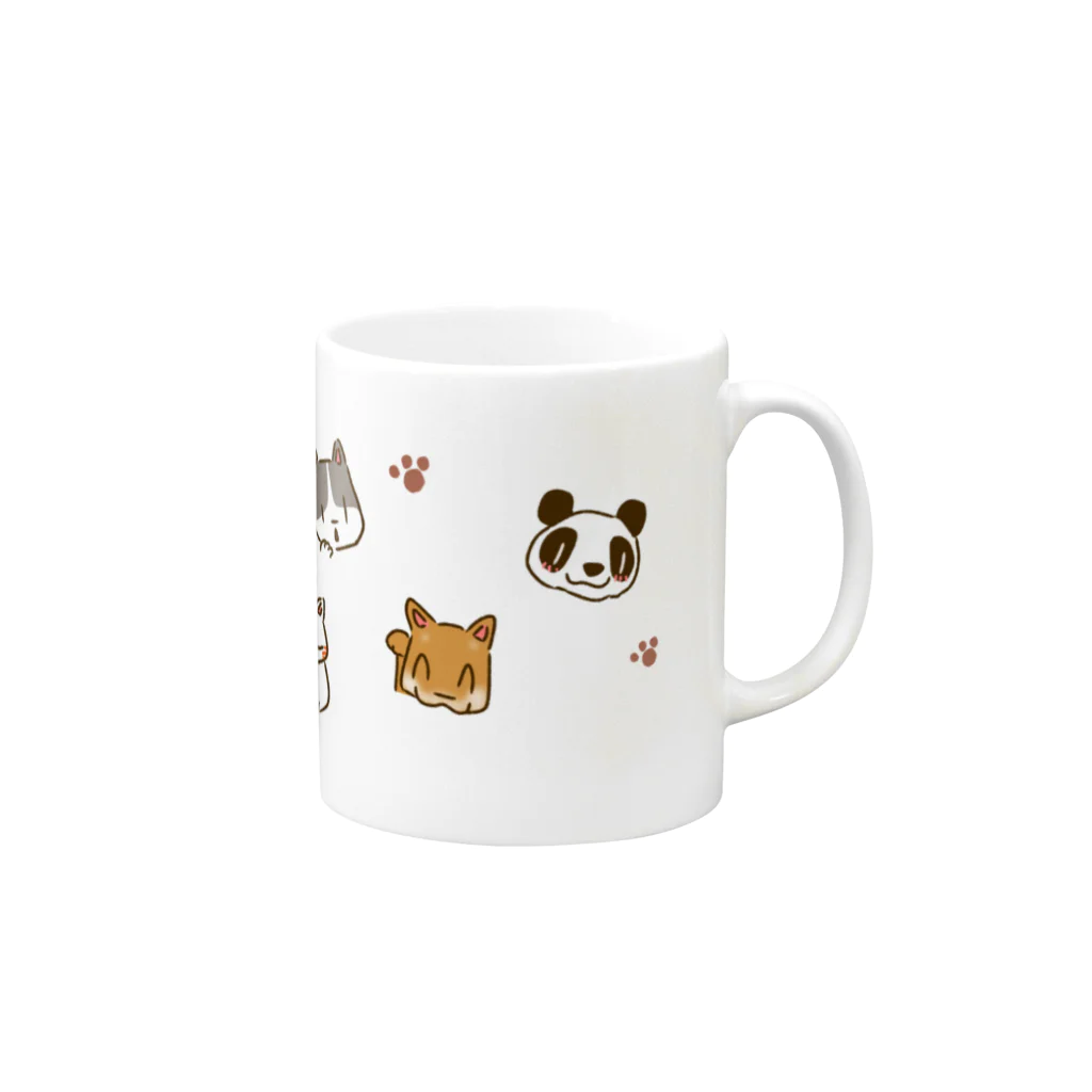 CAFE O MILKのいろんな動物せいぞろい Mug :right side of the handle