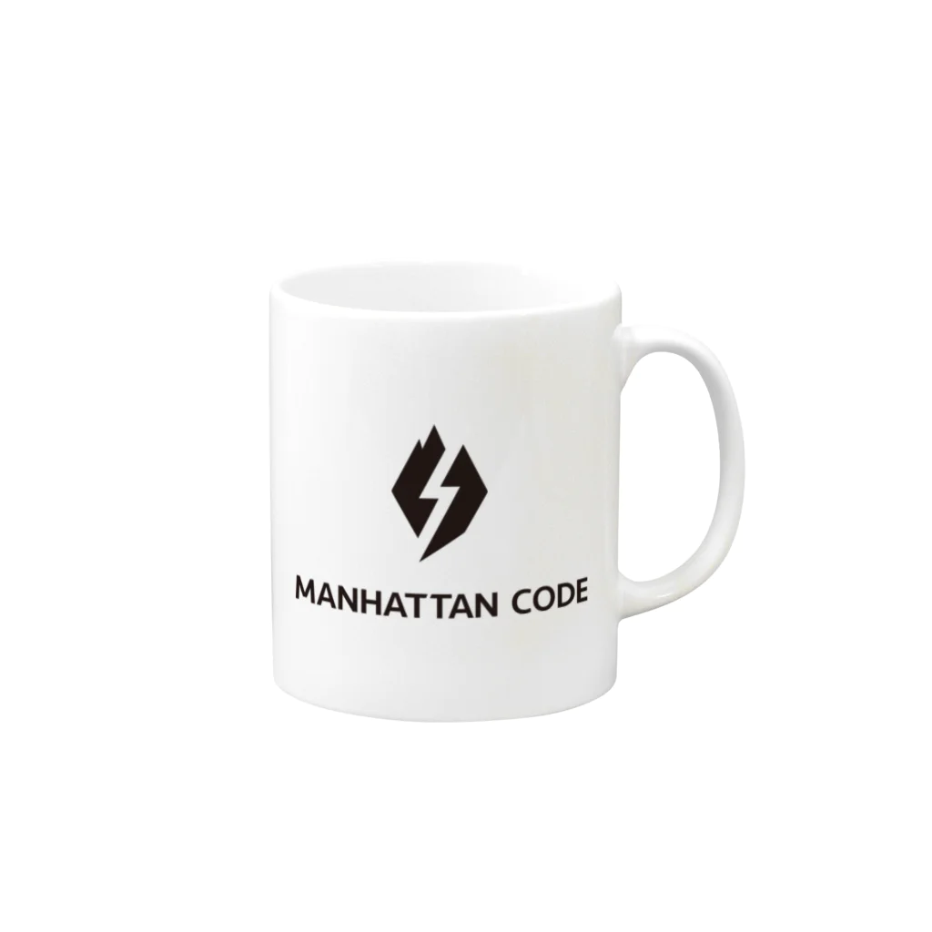 Manhattan Code inc.のMHT_LOGO ｰ BLACK マグカップの取っ手の右面