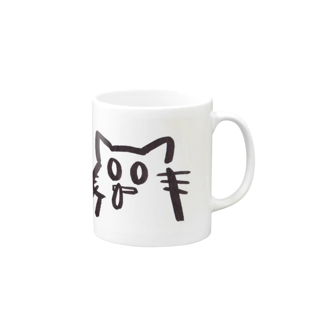 ｼｮｶ(=ФωФ=)ﾈｺのお店 SUZURI支店のひまんがCat(はなみず) Mug :right side of the handle