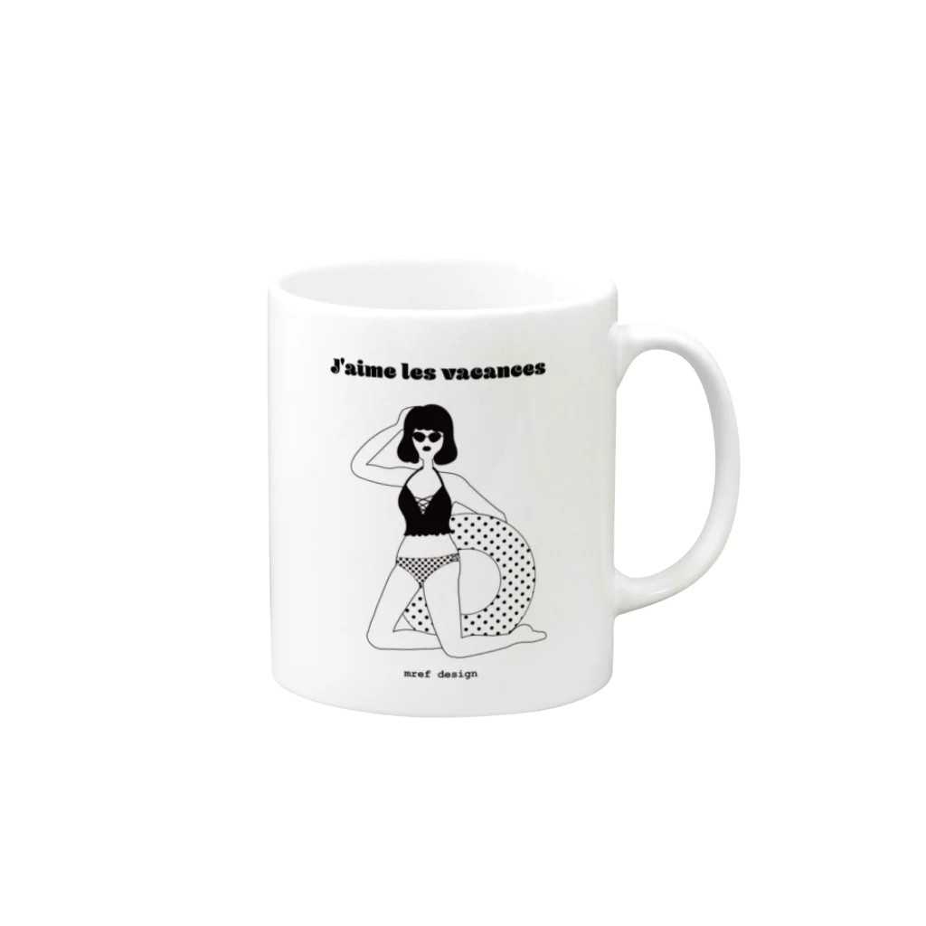 フカツ マリエのJ'aime les vacances　 Mug :right side of the handle