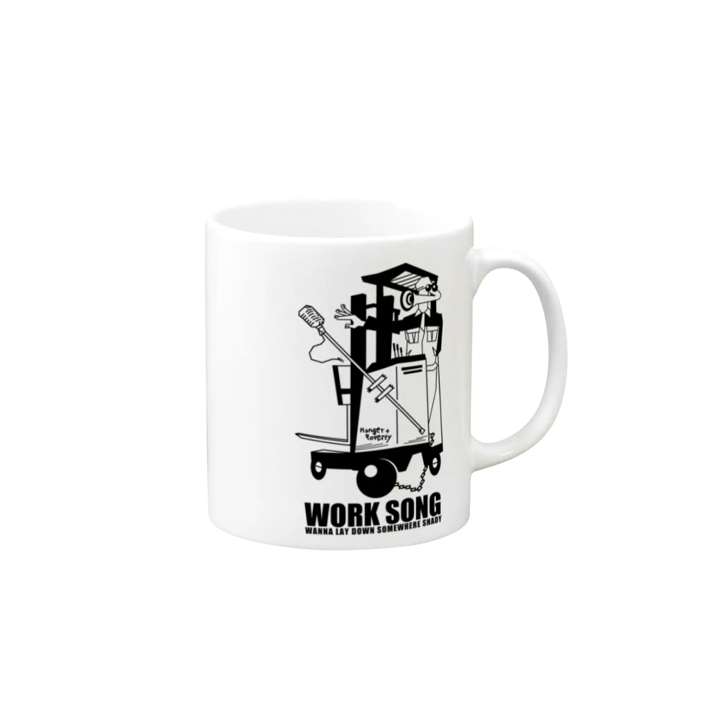 mosmos storeのWORK SONG -black- Mug :right side of the handle