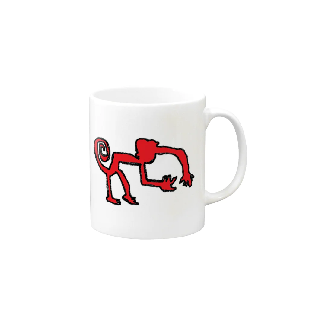 アメリカンベース のナスカのサル　さる Mug :right side of the handle