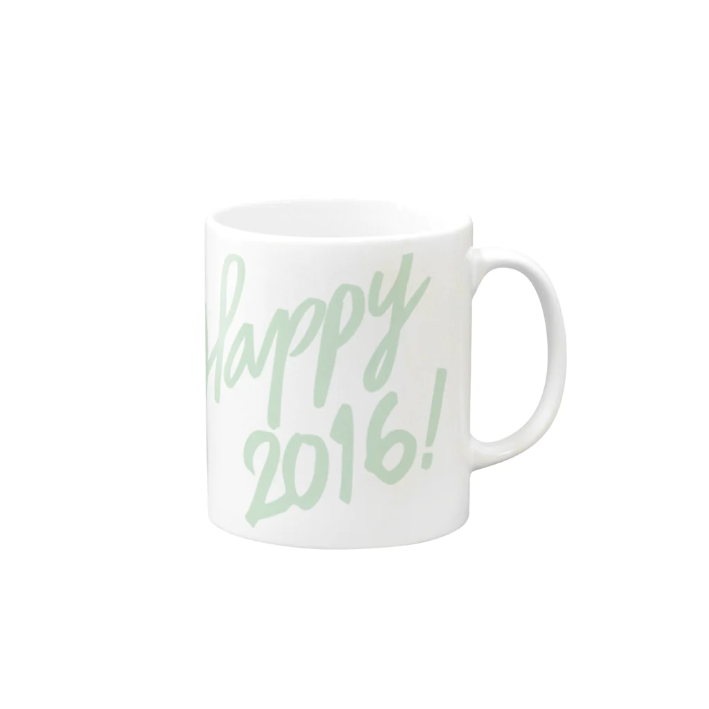 HAPPY 2016のHAPPY 2016正月 グッズ FRESH GREEN マグカップの取っ手の右面