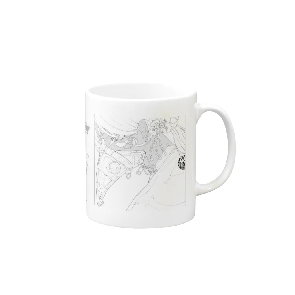 らくがきの桃太郎シリーズ Mug :right side of the handle