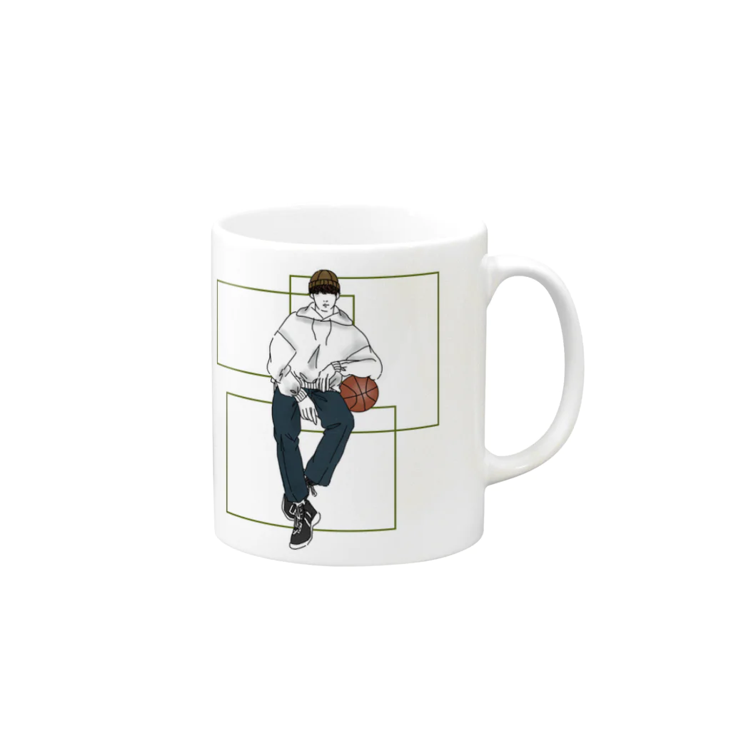 Ma Chérieのバスケ男子 Mug :right side of the handle