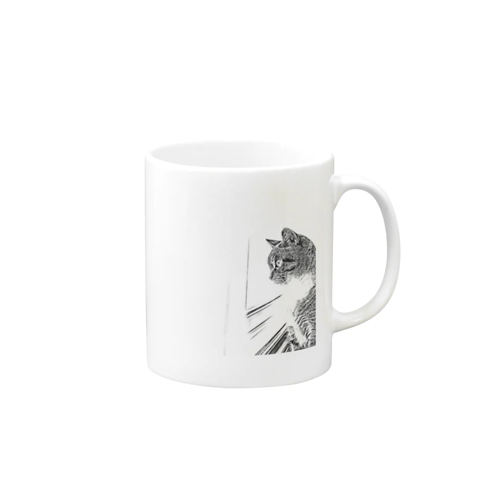 墨時雨まいまいの窓際の猫 Mug :right side of the handle