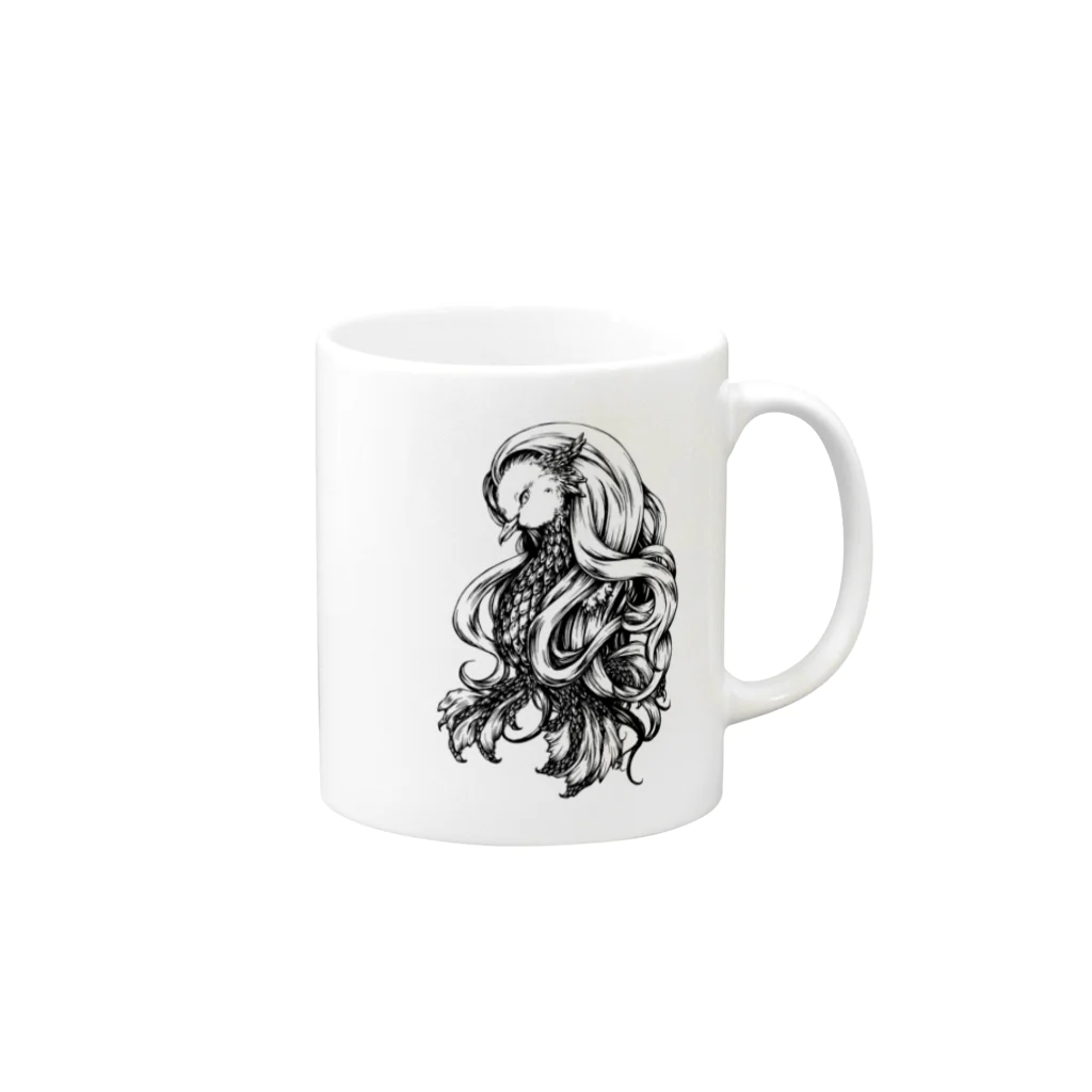 吟遊雑貨のアマビエさま Mug :right side of the handle