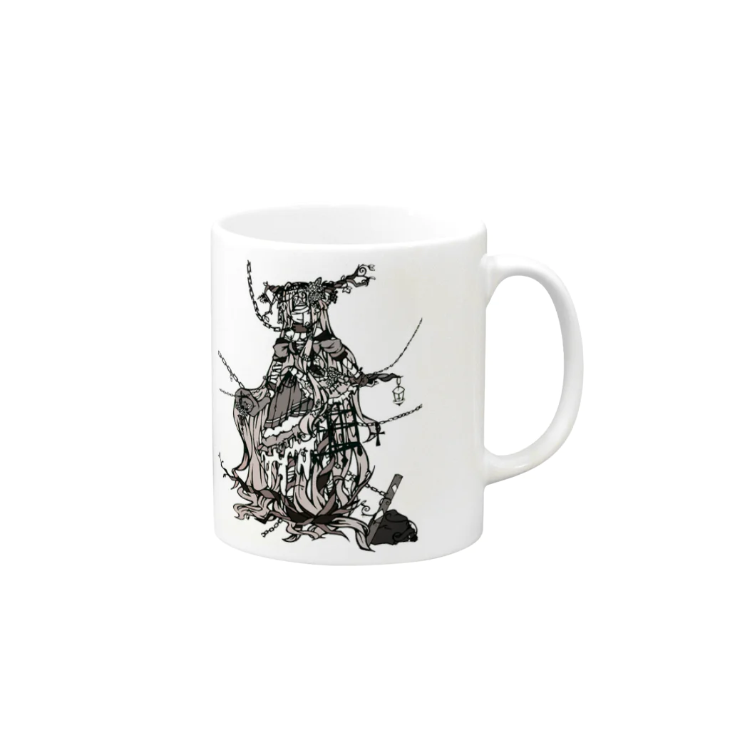 ☓午☓前☓。の神となった人 Mug :right side of the handle