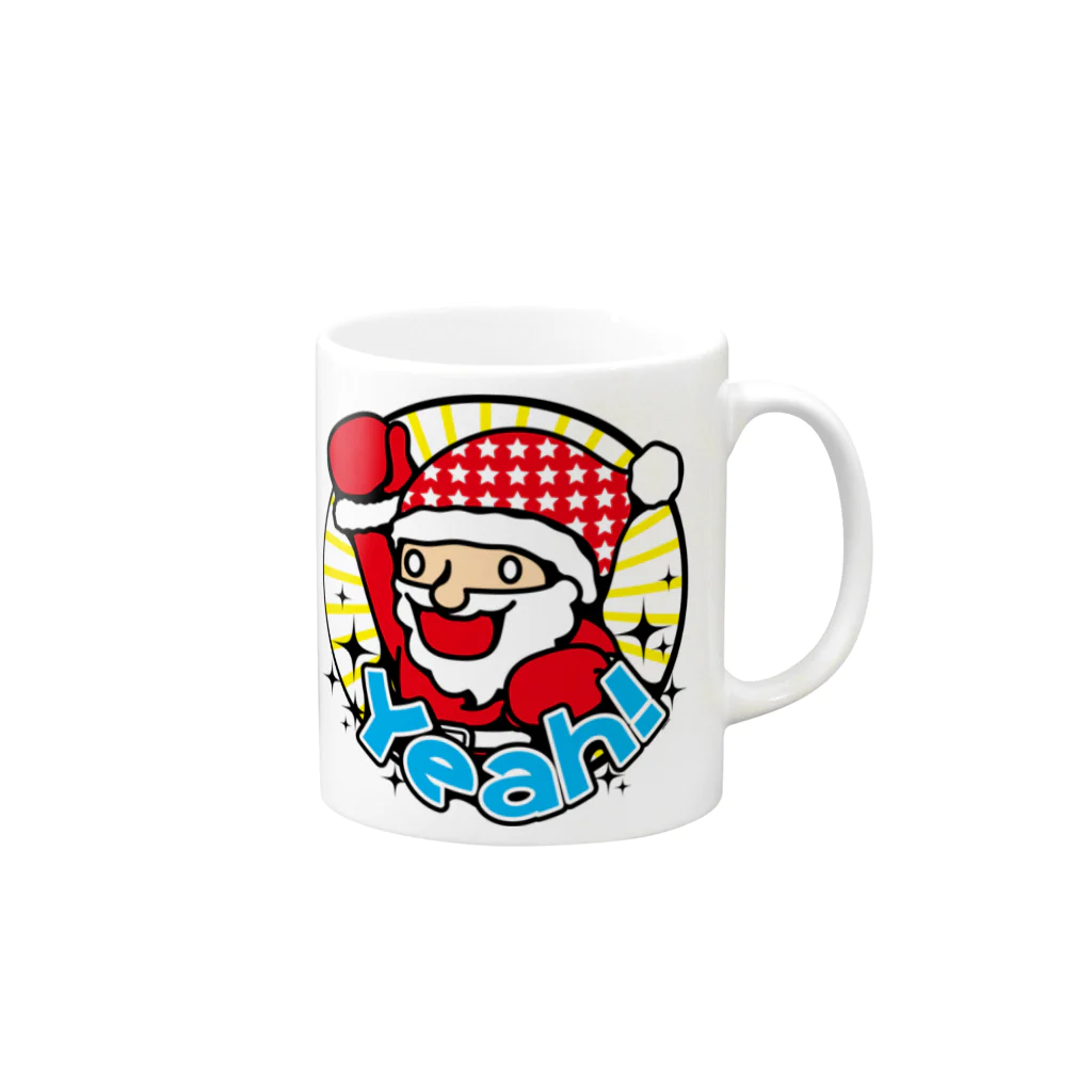 Cɐkeccooのハイテンションサンタ★クリスマスだYeah! Mug :right side of the handle