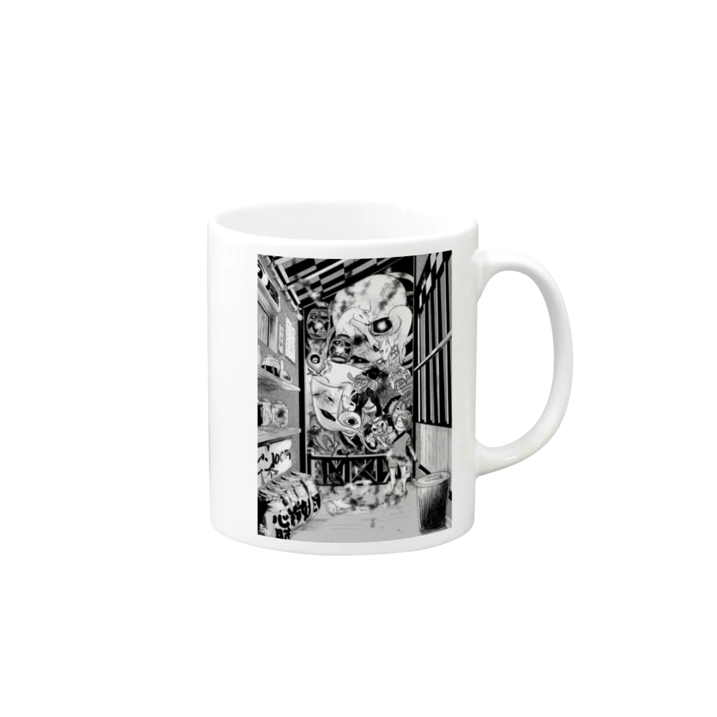 shiroの妖怪の夜 Mug :right side of the handle