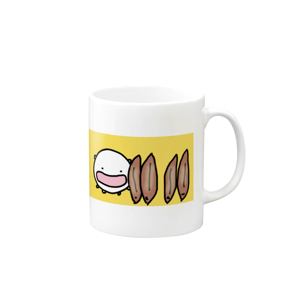 ダイナマイト87ねこ大商会のうなぎの蒲焼きを立てまくるねこです Mug :right side of the handle