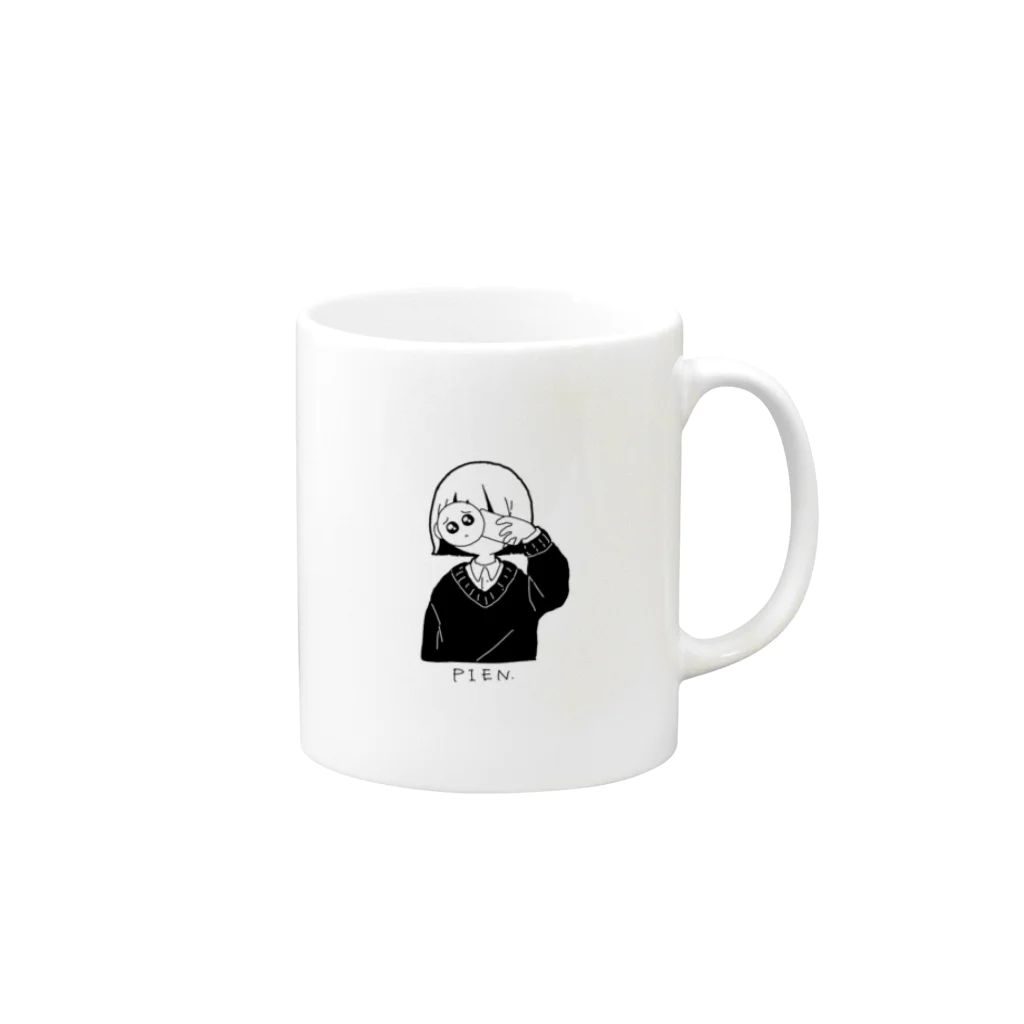 ただの店の自撮りする女 Mug :right side of the handle