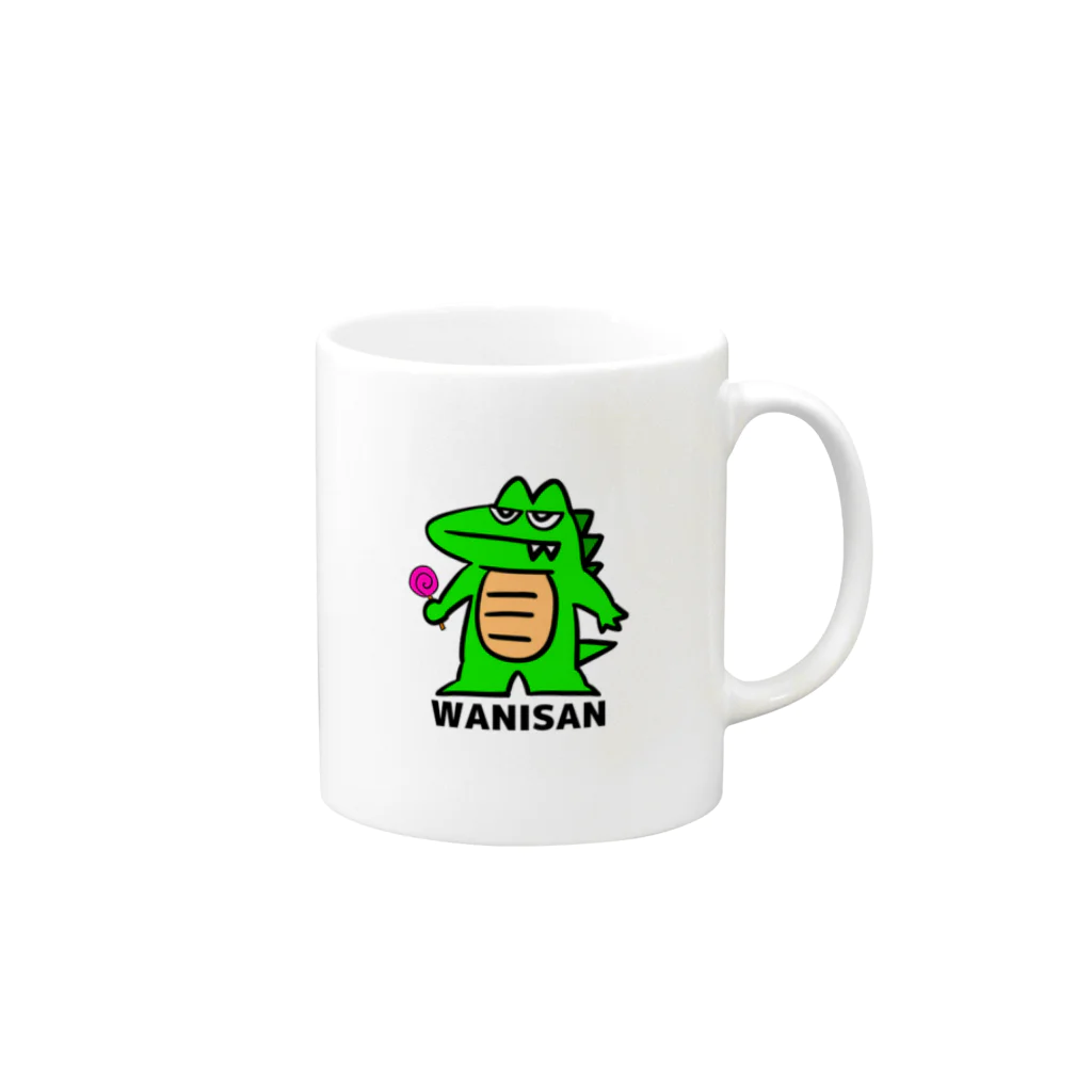 YASU🐊のWANISAN Mug :right side of the handle