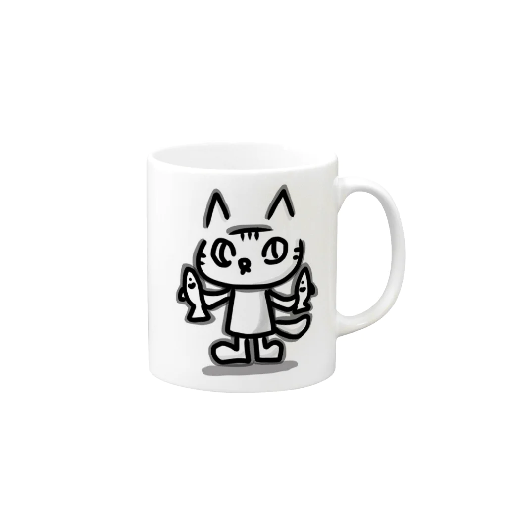 絵本作家くらのすけのおさかなたべる？ Mug :right side of the handle