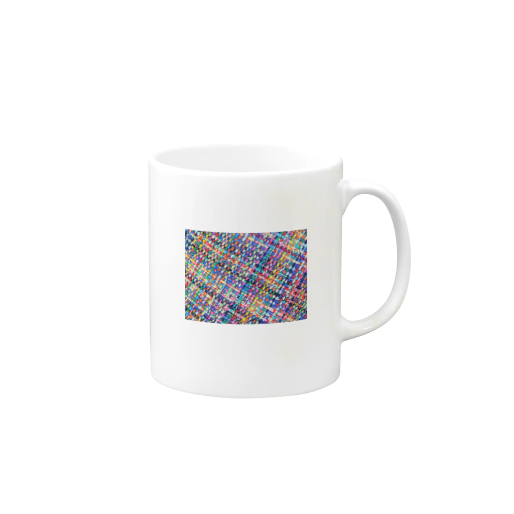 Hana Sungo　はなさんごのHand weaving-Blue Mug :right side of the handle