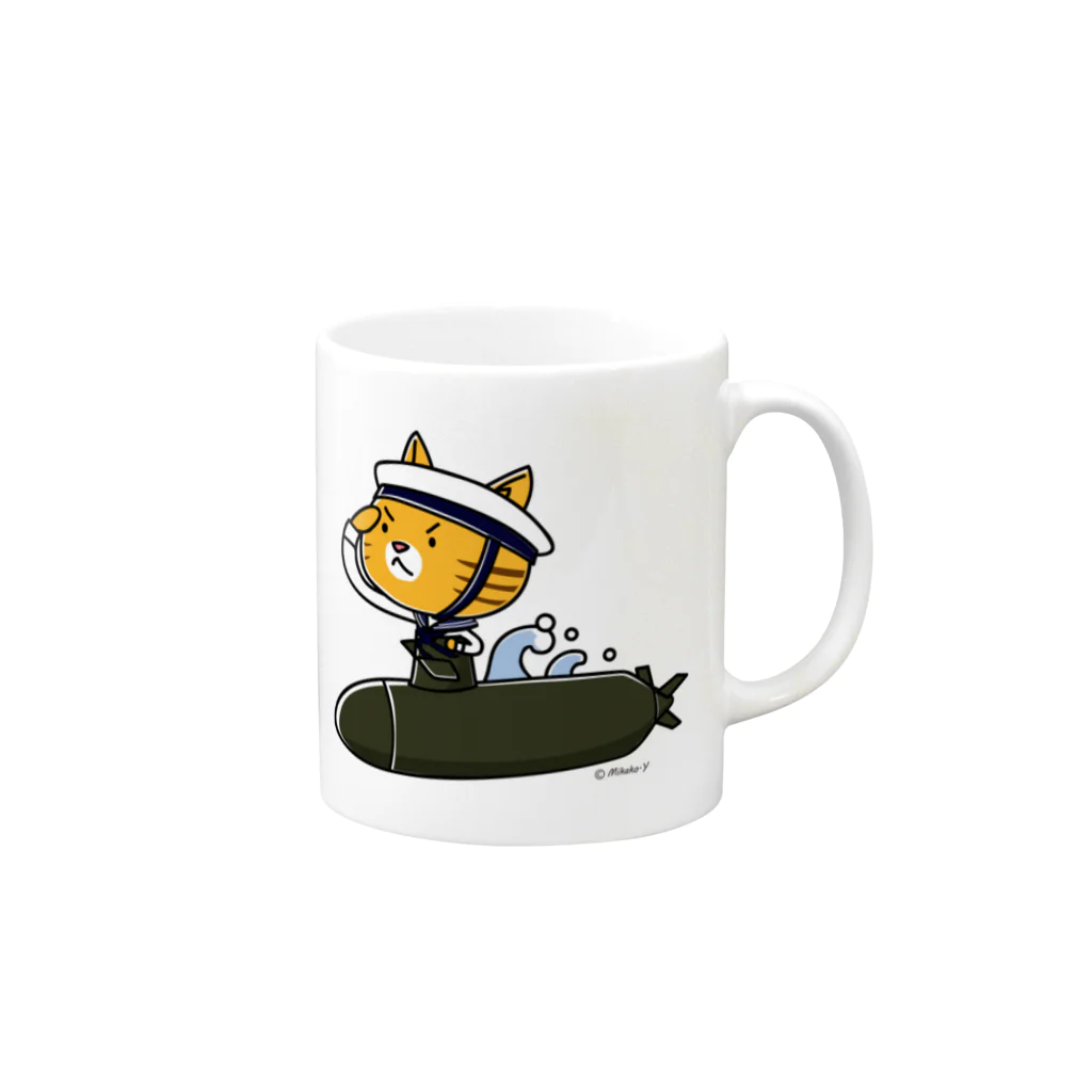 hitohana*＋α《ヒトハナ＋α》のにゃん水艦 Mug :right side of the handle