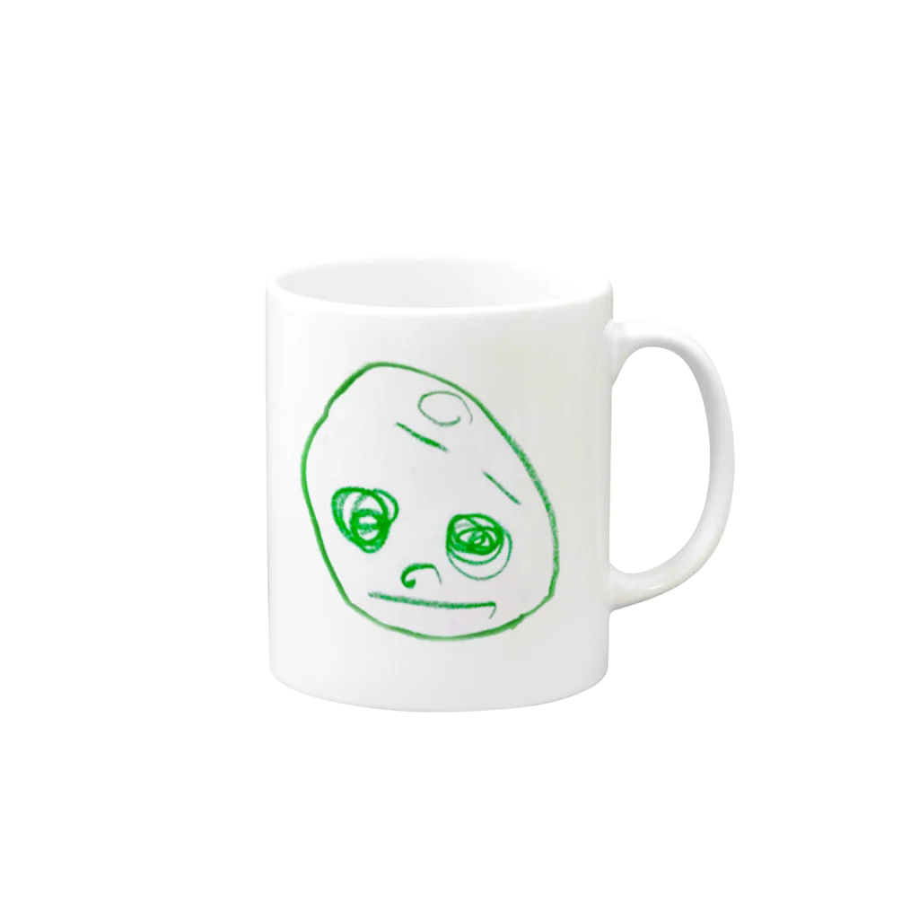 nanairogirlの２歳半の絵 くるりちゃん(仮) Mug :right side of the handle