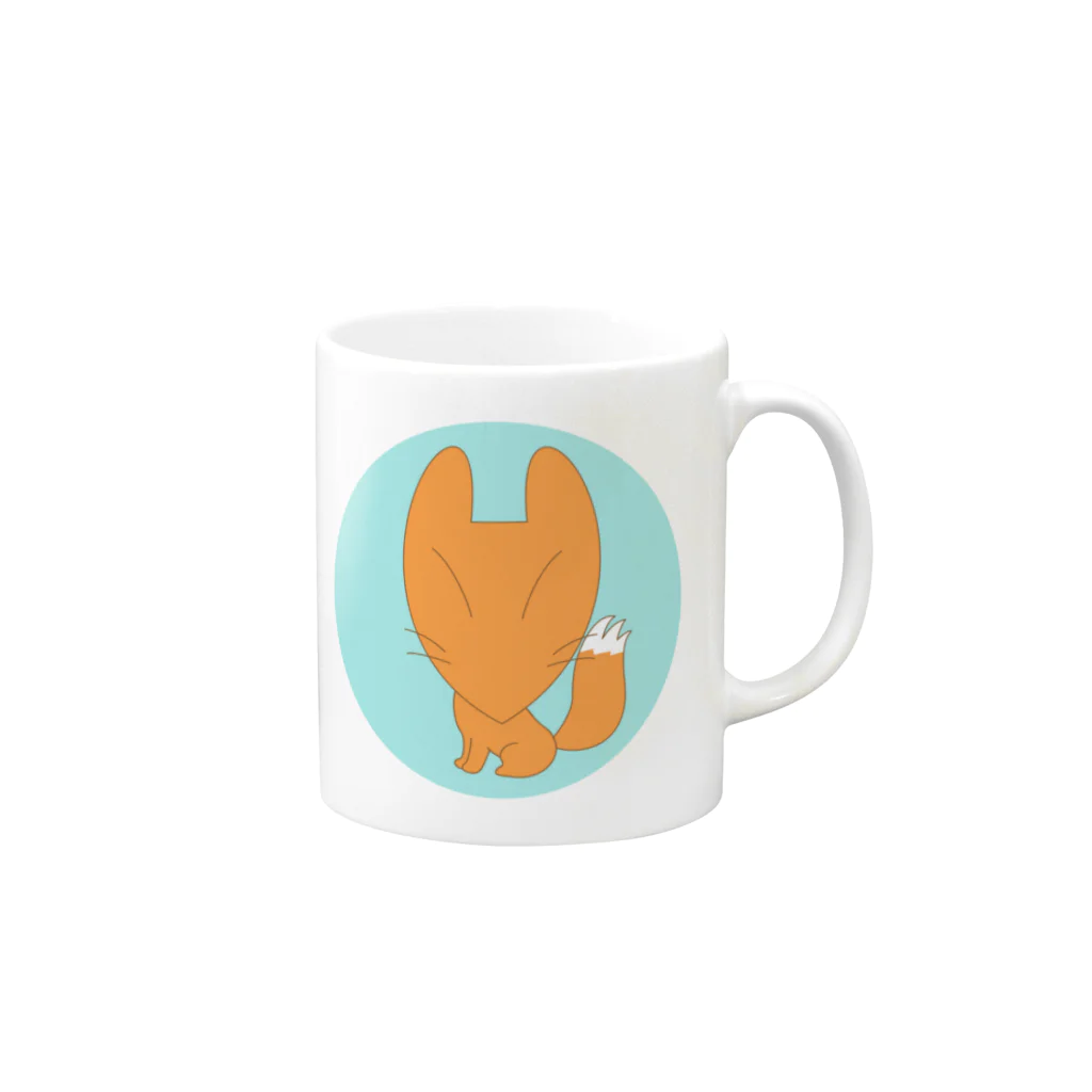 いろんないきもののおっとり子ぎつねくん Mug :right side of the handle