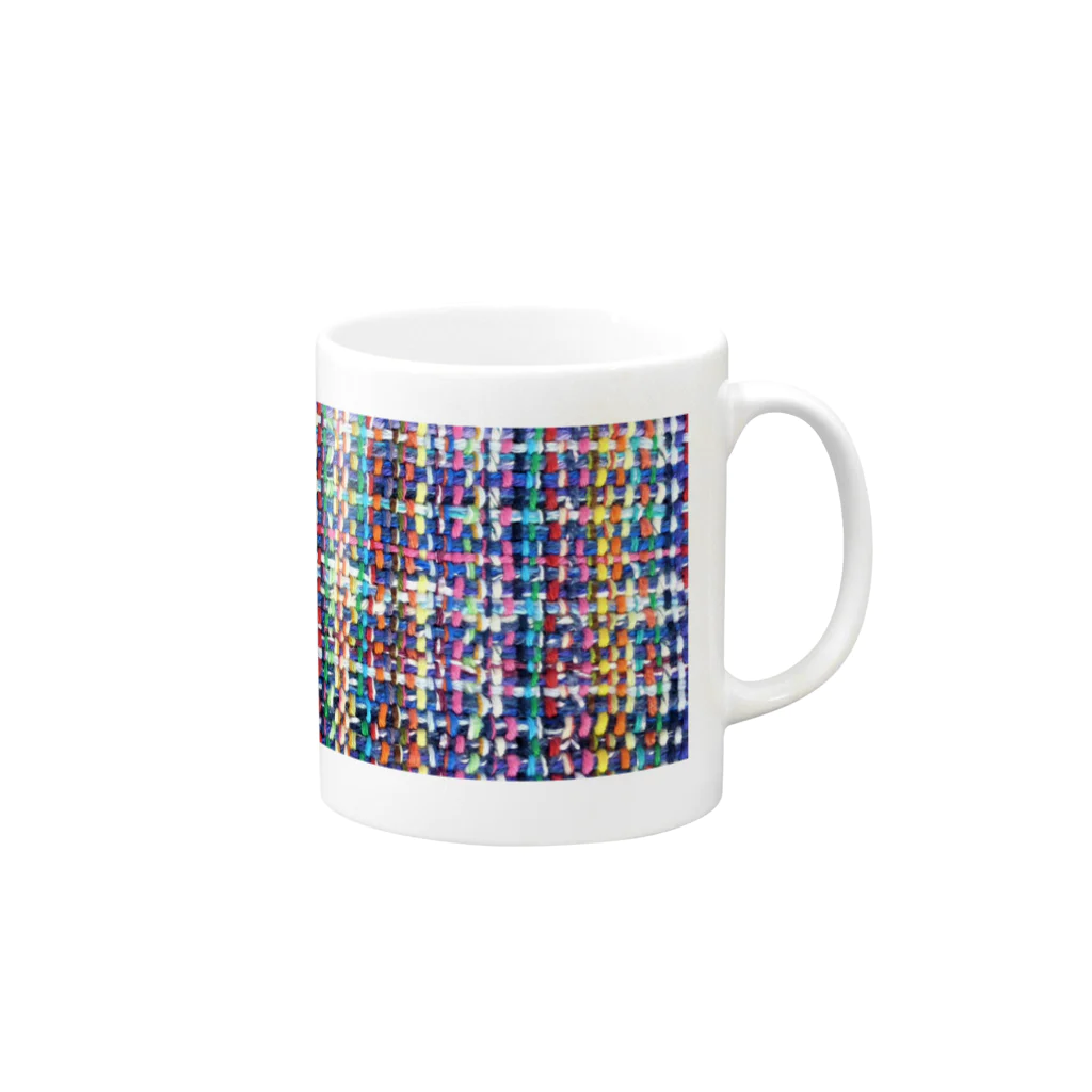 Hana Sungo　はなさんごのHand weaving-Blue2 Mug :right side of the handle