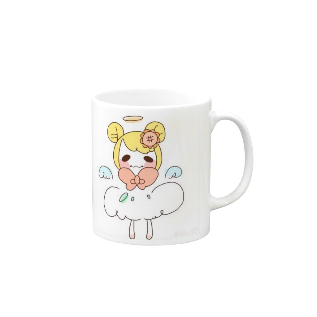 *ଘ 大天使はくたろちょんの*ଘはくたろちゃんまぐかっぷ Mug :right side of the handle