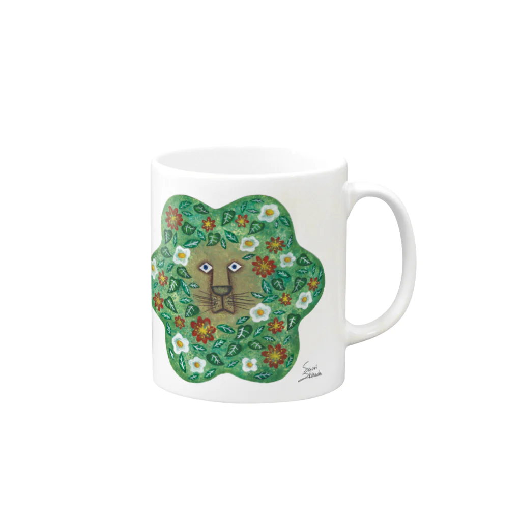 saorishinadaのライオンの花鬣 / Lion’s flower mane Mug :right side of the handle