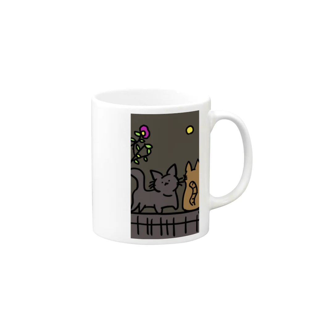 りさりさのねこねこにゃんこ Mug :right side of the handle