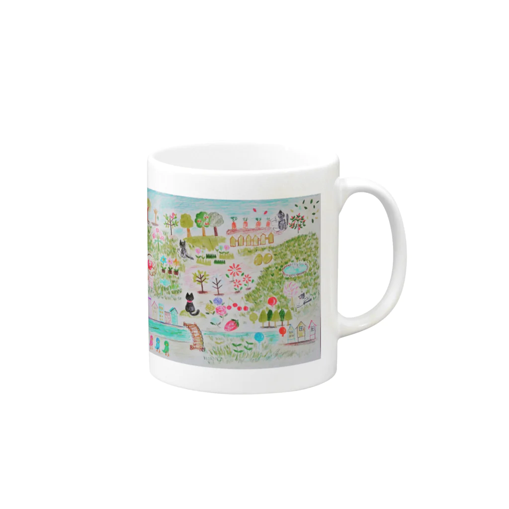 かいこ☆消しゴムはんこ作家の猫が過ごす場所 Mug :right side of the handle