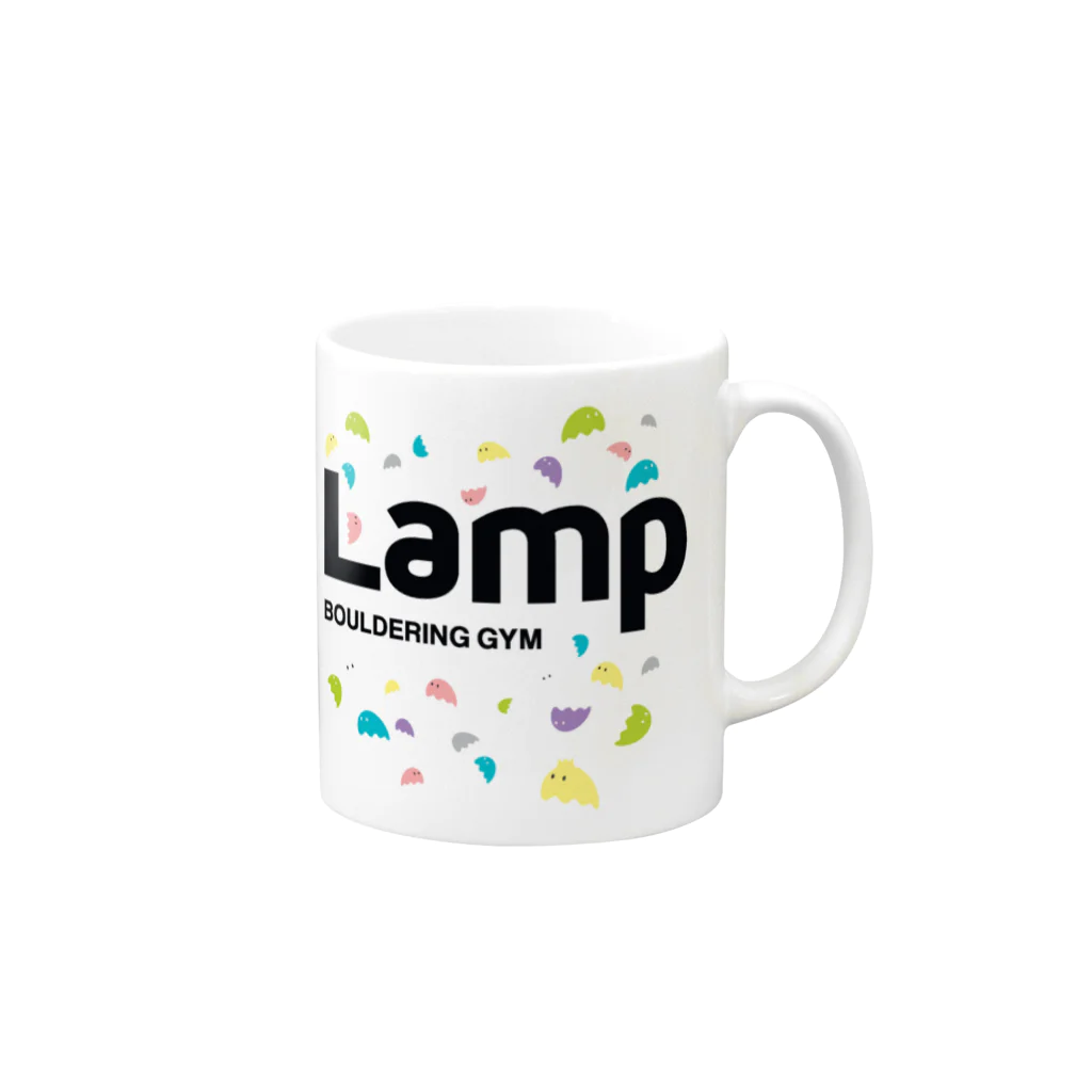 LampPlusBoulderingGYMのLampちゃんロゴ黒 マグカップの取っ手の右面