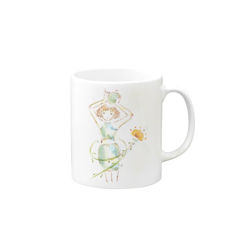 わたなべ ありさのmelon Mug :right side of the handle