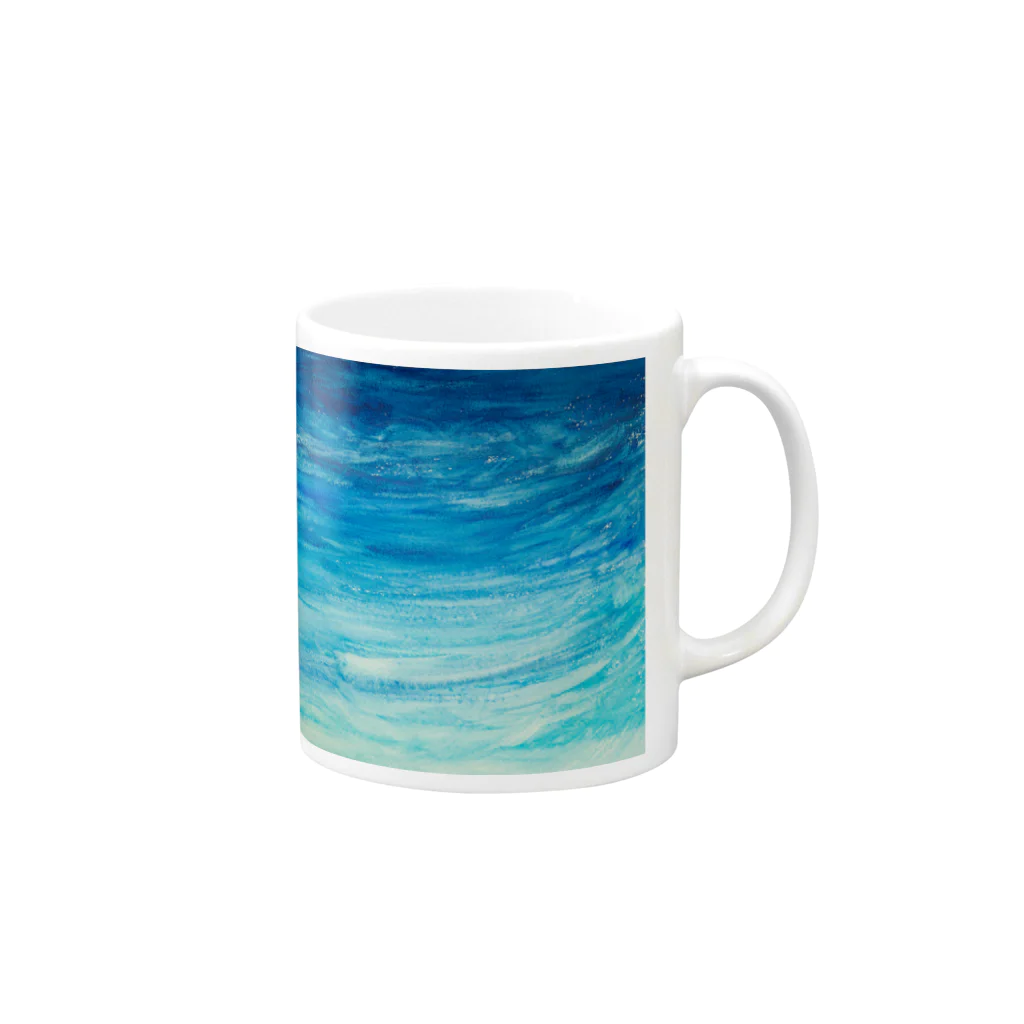 Chiaki✴︎のblue ocean Mug :right side of the handle