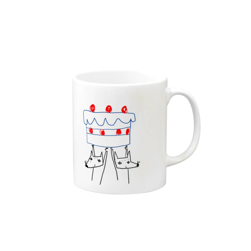 Midori Tachikawa のHappy Birthday Mug :right side of the handle