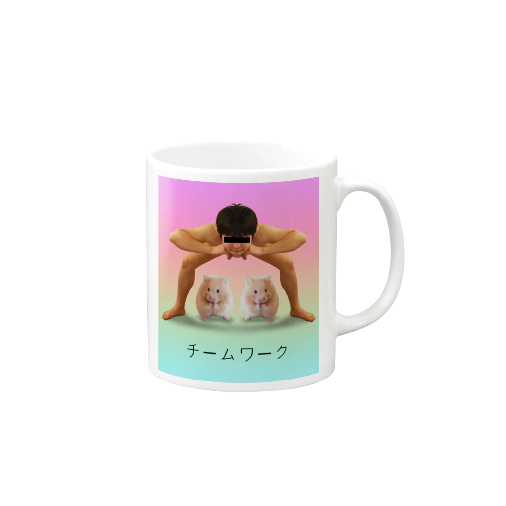 ARuFaの公式グッズ屋さんのナイスチームワーク Mug :right side of the handle