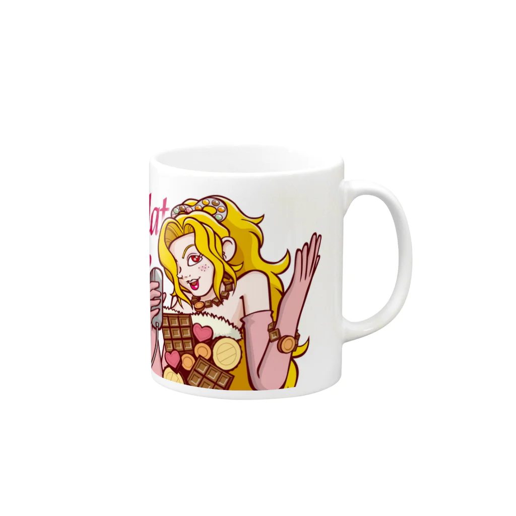 T-jet's Illustration...のChocolat Fille Mug :right side of the handle