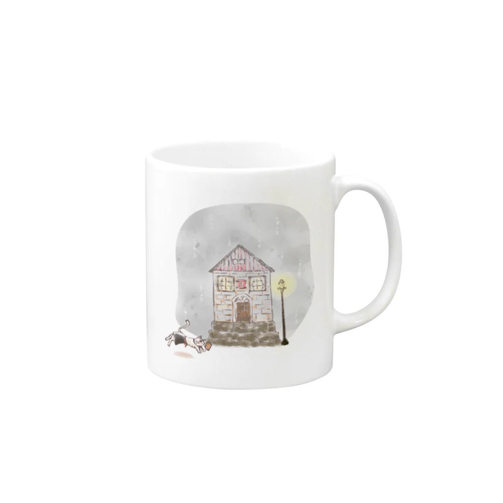 あかえほ & ちびそざいのねことねずみの喫茶店【あかえほ公式】 Mug :right side of the handle