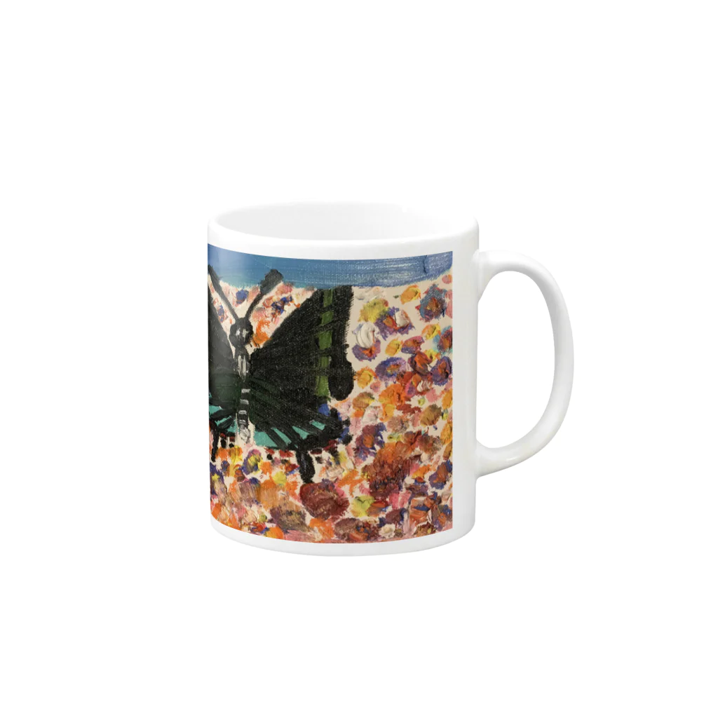 Kirakira atelier -流星たちの小さな美術室-の【あげはちょう🦋】 Mug :right side of the handle