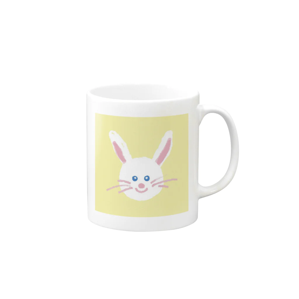 MegShiotaのにこにこうさちゃん Mug :right side of the handle