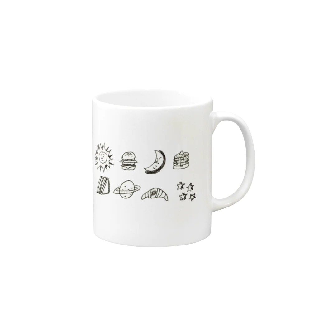 Hello next wonderlandの月星ベーカリー Mug :right side of the handle