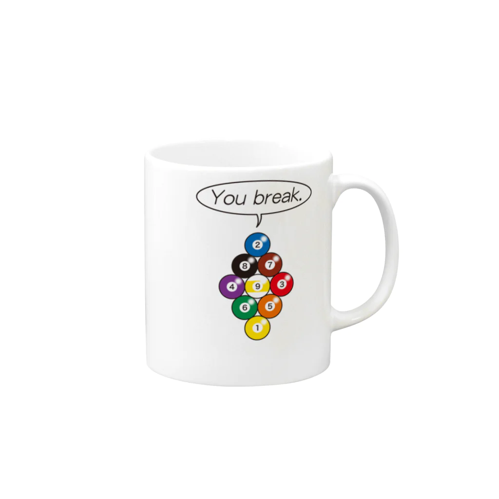 C-cueのビリヤード You break. Mug :right side of the handle