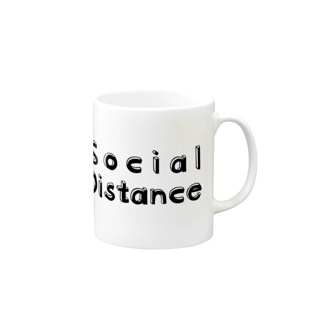 Printのソーシャルディスタンス / socialdistance Mug :right side of the handle
