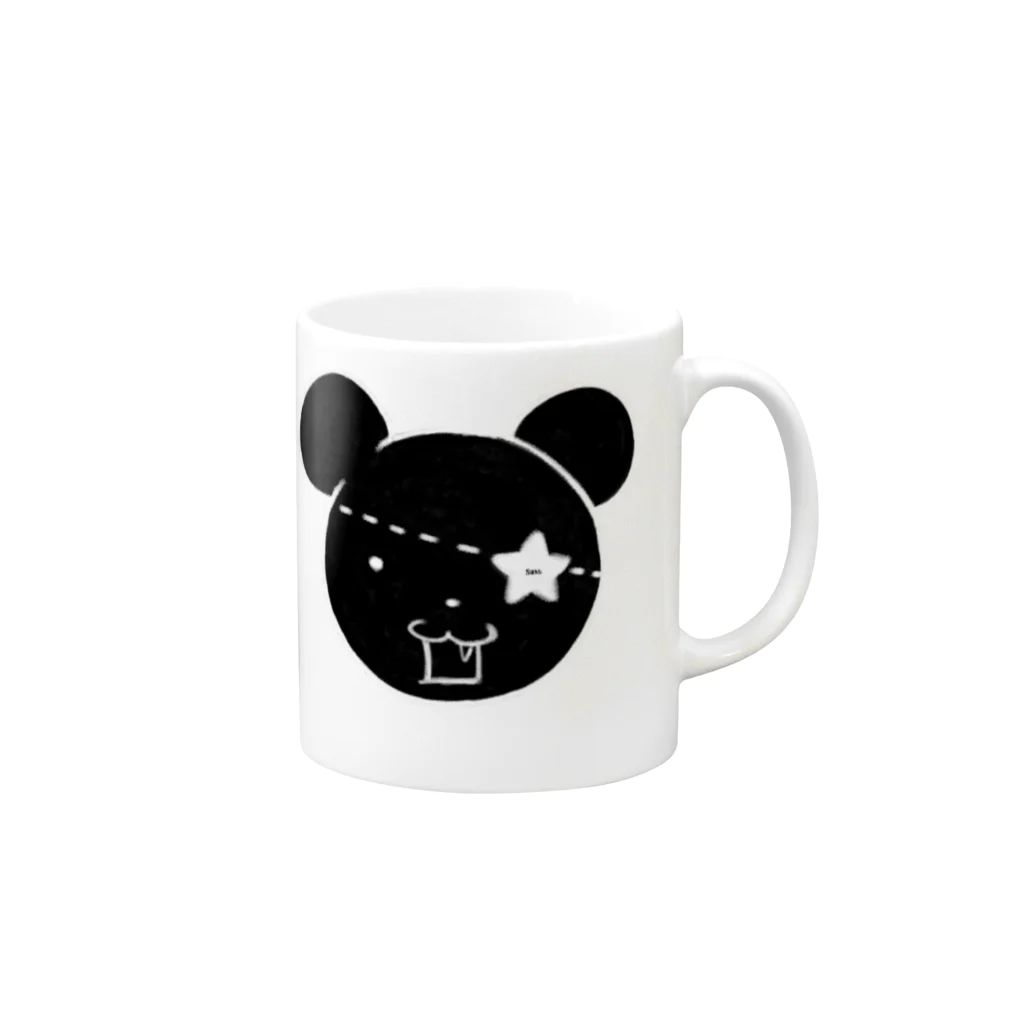 Suzuki Satomi のびっくり黒クマくん Mug :right side of the handle