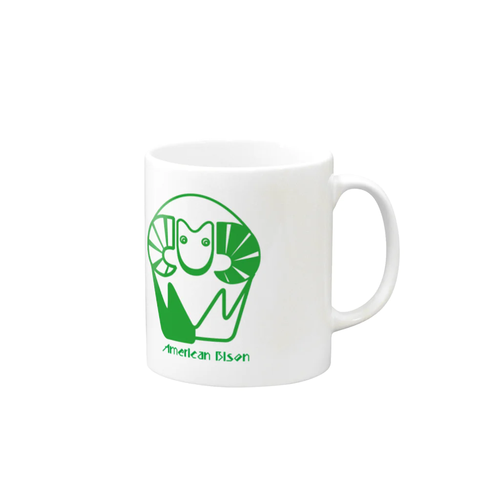 aniまるのaniまる Bison / mug マグカップの取っ手の右面