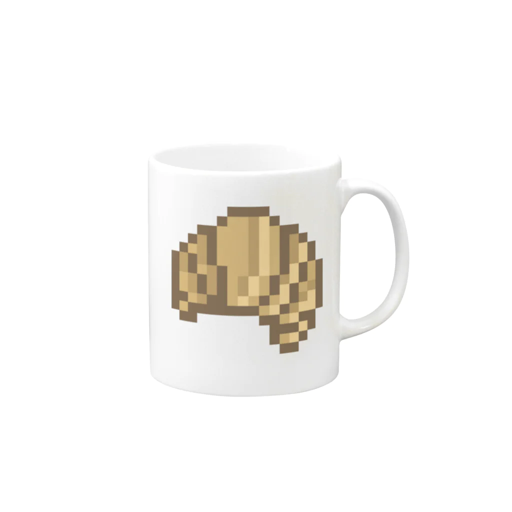 ぽたぽたやのドットパン クロワッサン Mug :right side of the handle