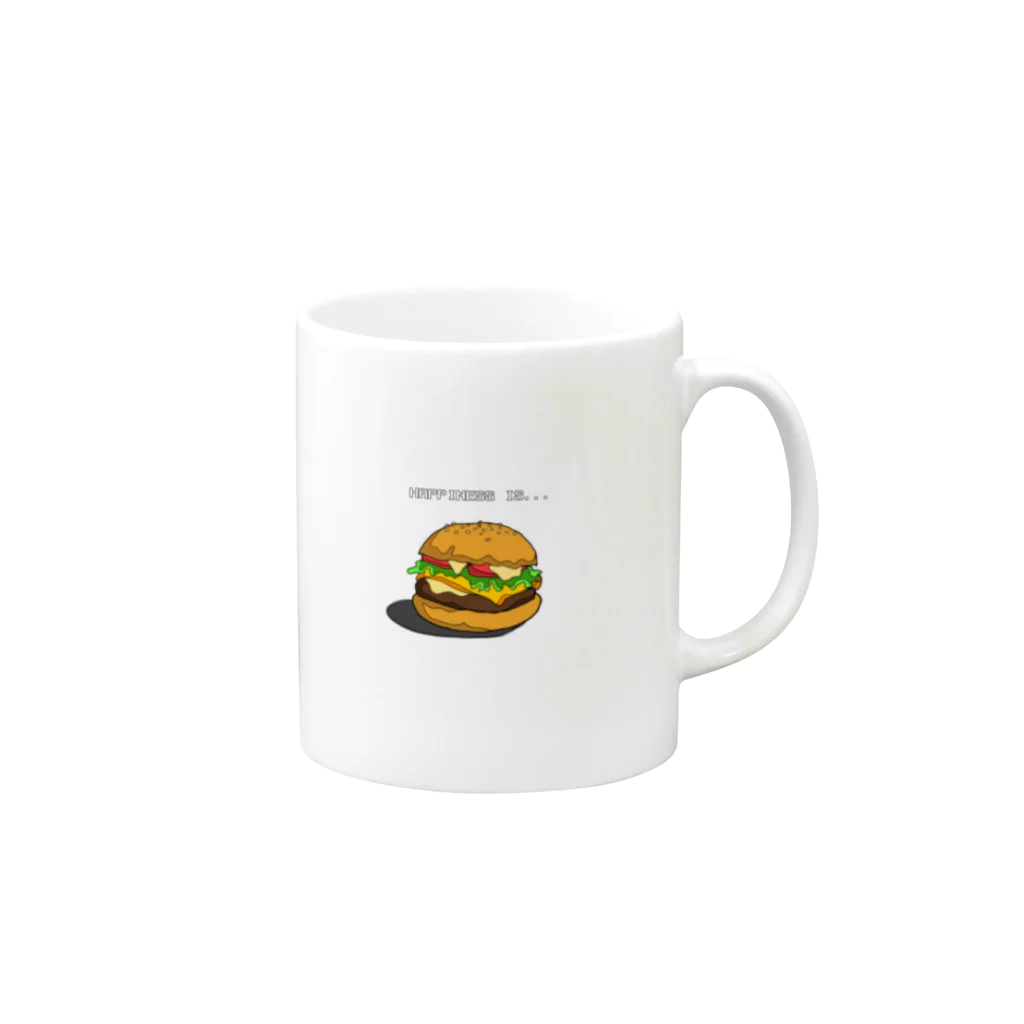 AYshopのチーズバーガー Mug :right side of the handle