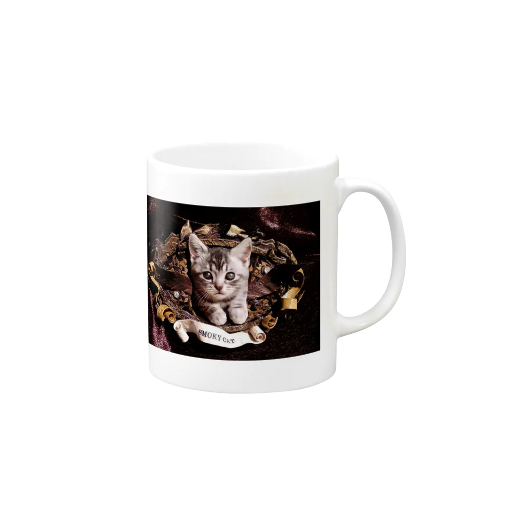 SMOKY CATのSMOKY CAT Mug :right side of the handle