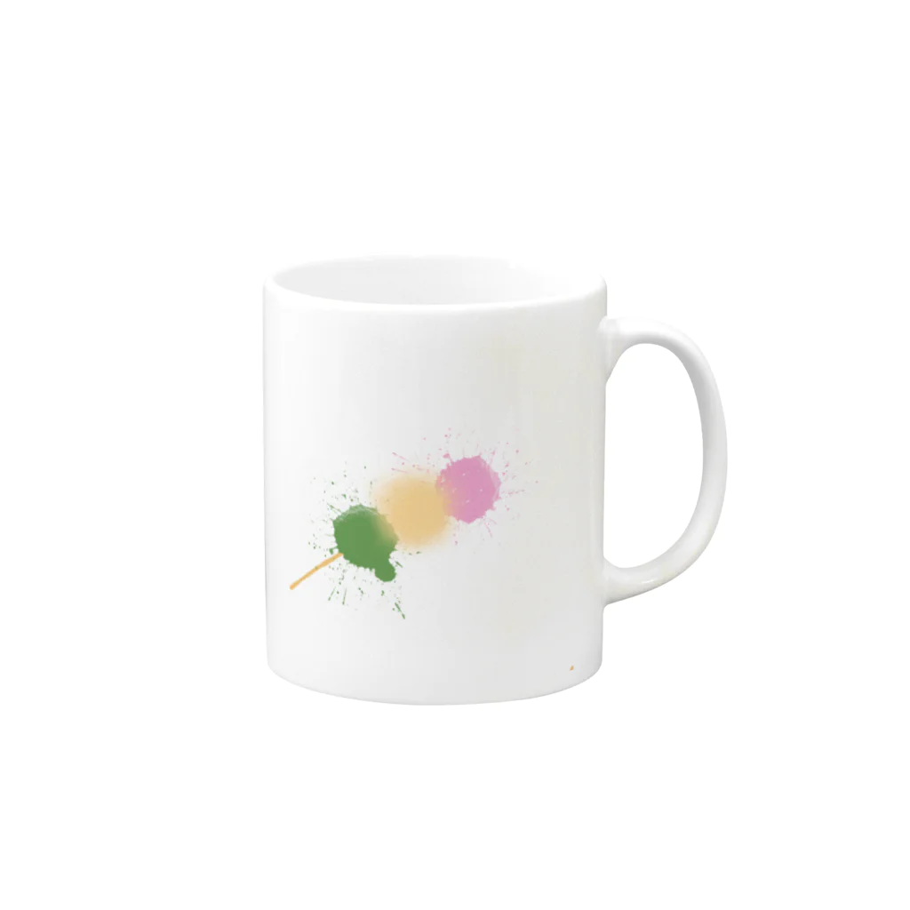 Poki_の弾ける三色団子 Mug :right side of the handle