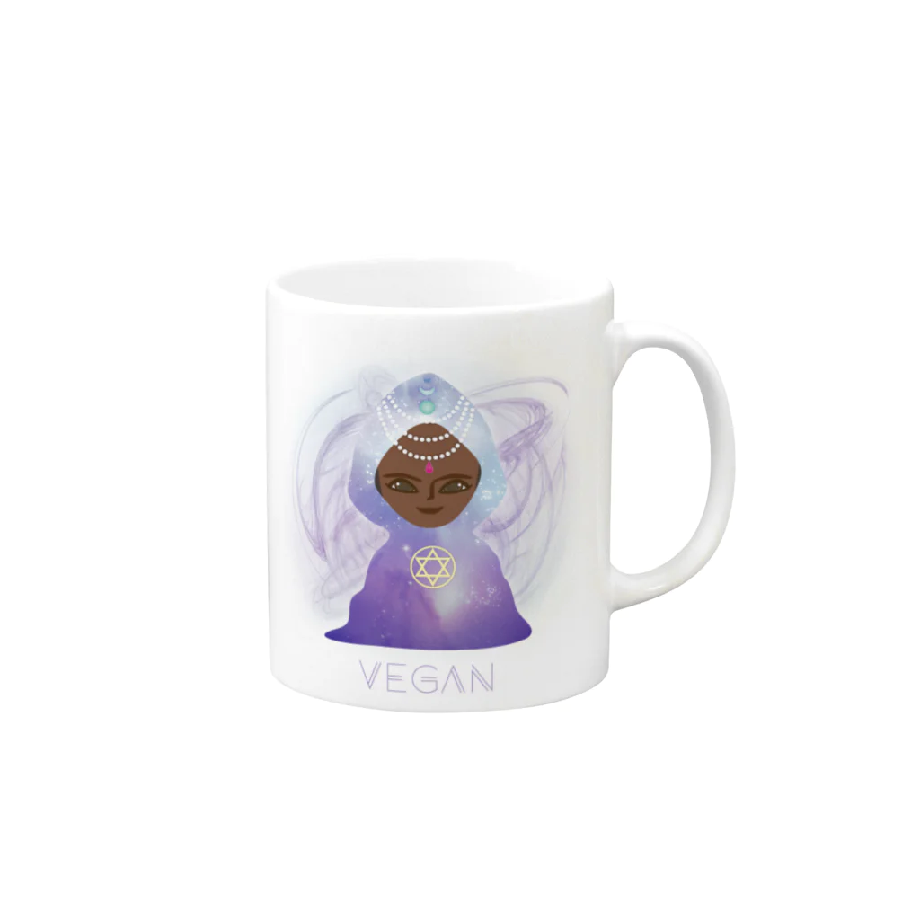 alpacca-creativeのVegan（ベガ星人） Mug :right side of the handle