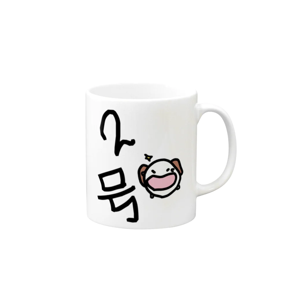 ダイナマイト87ねこ大商会の正義の味方わんだー２号 Mug :right side of the handle